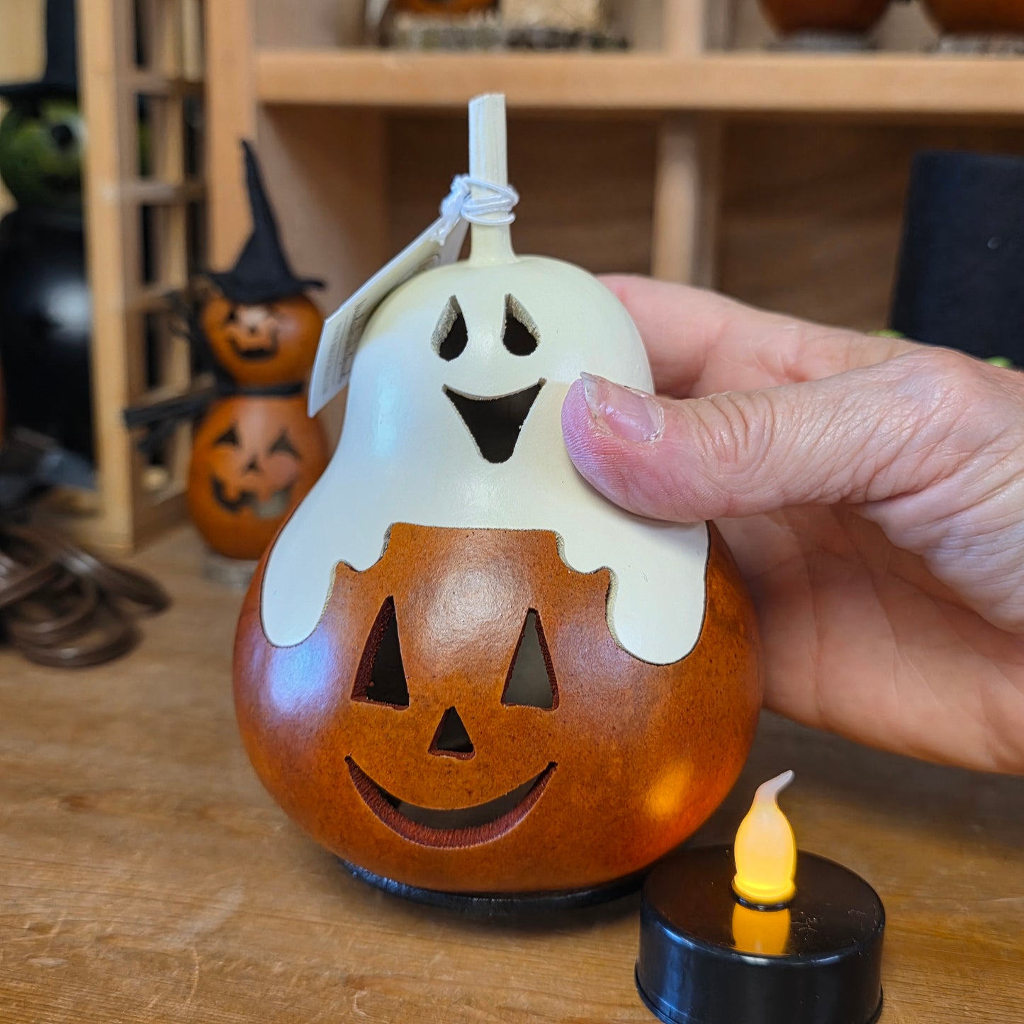 Gourd - Casper Jack Miniature Lumiinary with battery tealight