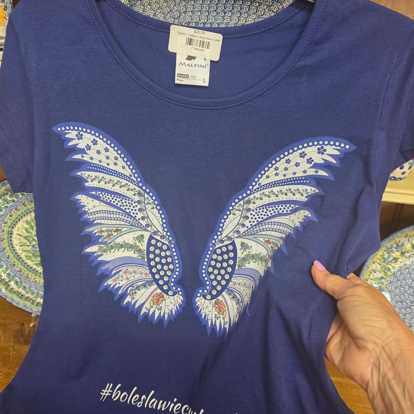 tshirt ~ Ladies Large blue t shirt