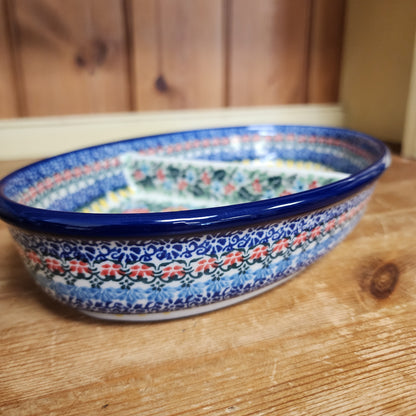 Dish ~ Divided ~ Oval large164-U3357 ~ T. Liana Hummingbird