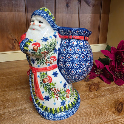 Santa w/ Bag mushroom snowflakel 8"
