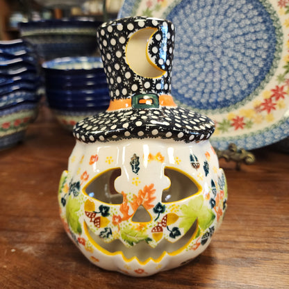 Pumpkin / Jack o lantern  with Hat luminary  7.5"H