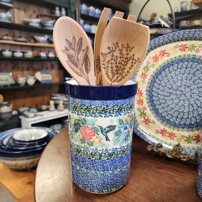 Wine/ Utensil Holder  **FREE Wooden Spoon Set  7.75" H    U3271 ~ U4~ T. Liana Hummingbird