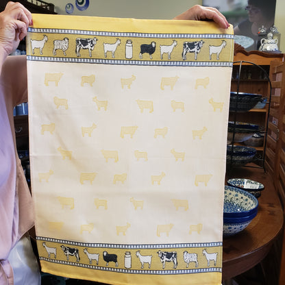 Tea Towel Cheese Animals