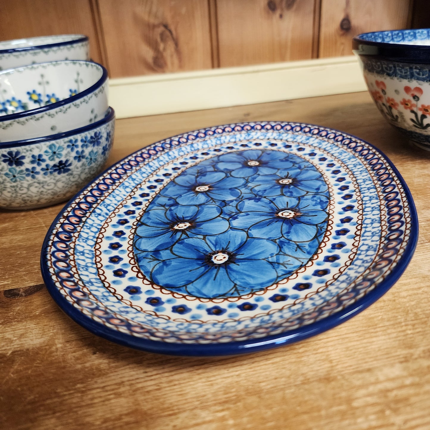 Oval Platter ~ Small 10.5" x 7.3"    G69-U408C  U4  u5026 Blue Jacek Chyla