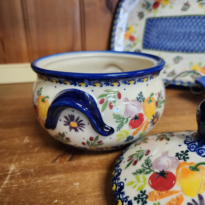 Jar 34 oz / Tureen 7" H  with lid Veggie 1147