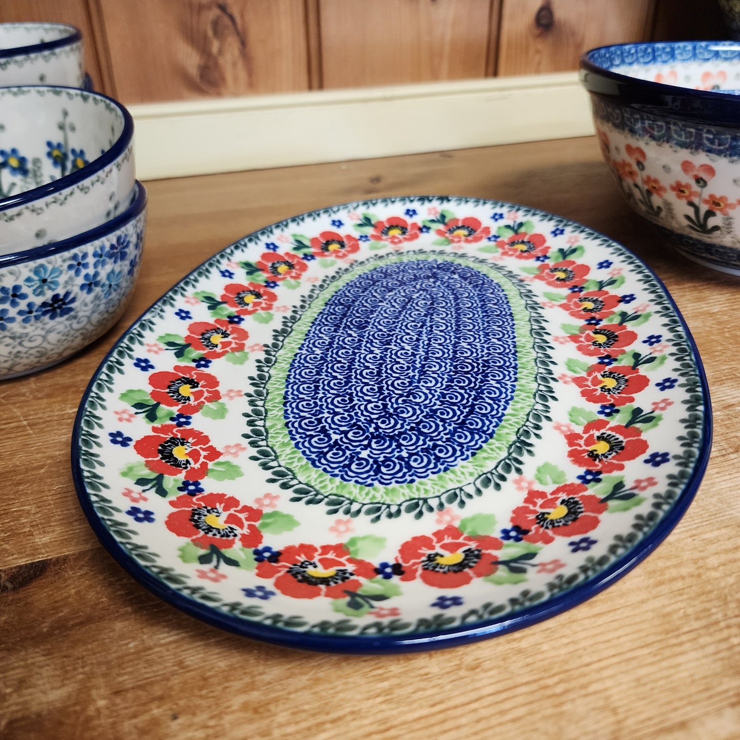 Oval Platter ~ Small 10.5" x 7.3"    G69-3219X  Danish Garden pf0526