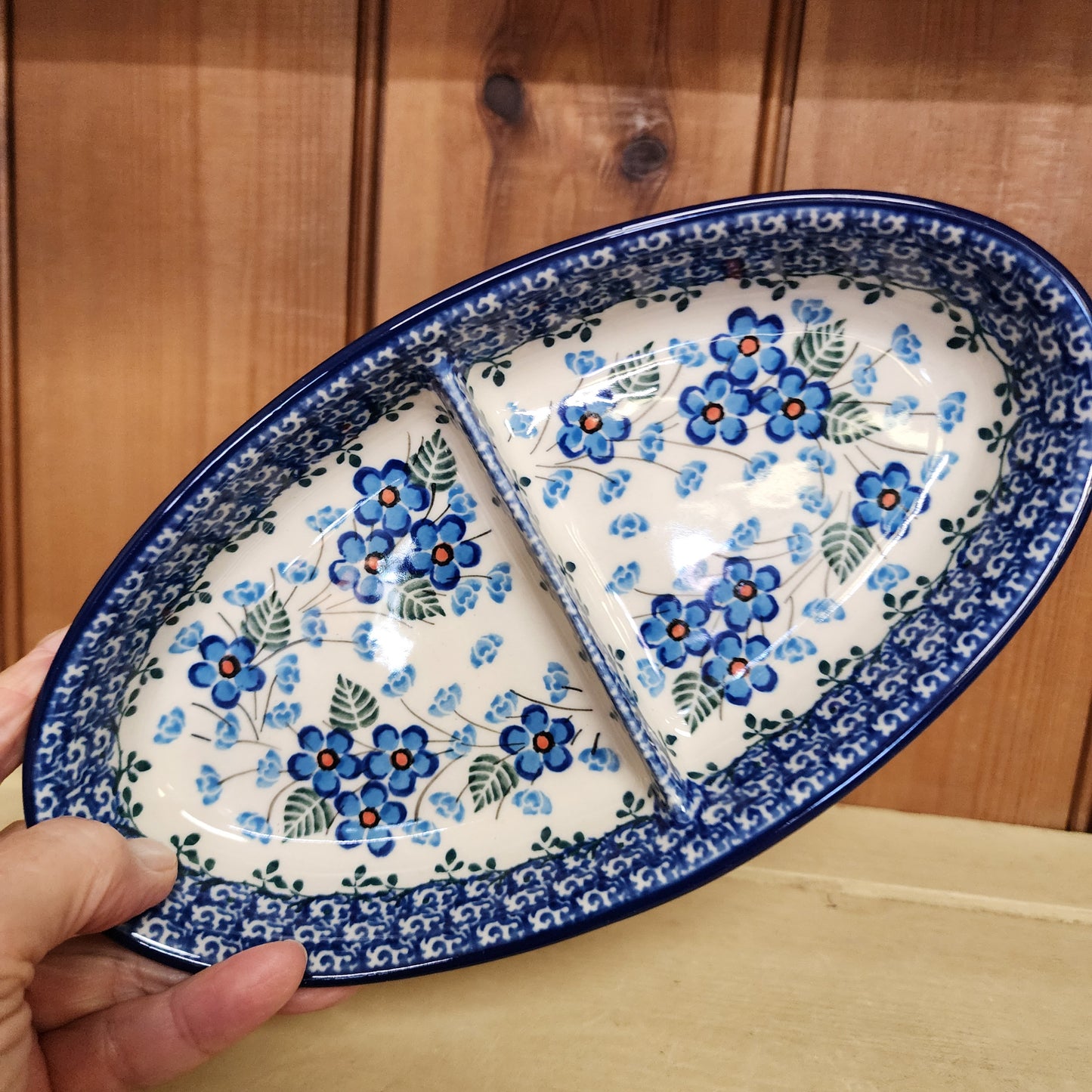 Dish ~ Divided Oval ~ Small 2272X ~ Parisian Posies