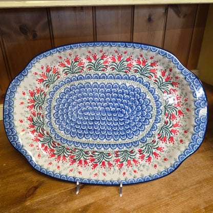 Platter   Oval   11.5" x 15.5"   1437X ~ Crimson Bells