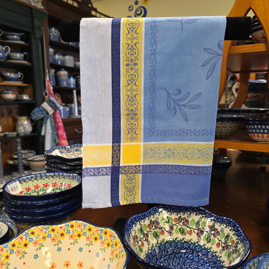 Towel ~ French Olives Blue/yellow