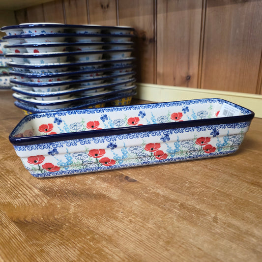 Baker Long Loaf 12" x 4.5" x 3.5"deep  784-2901X  Red Poppy Garden pf0526