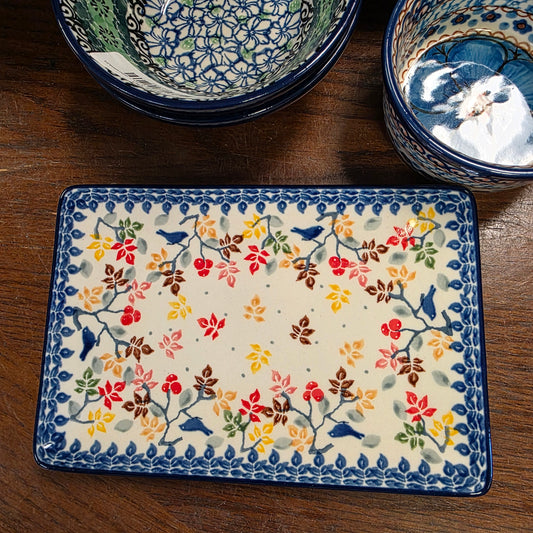 Sushi Plate 7"x4 3/4" C27-3208X  Bluebird Vine pf0526