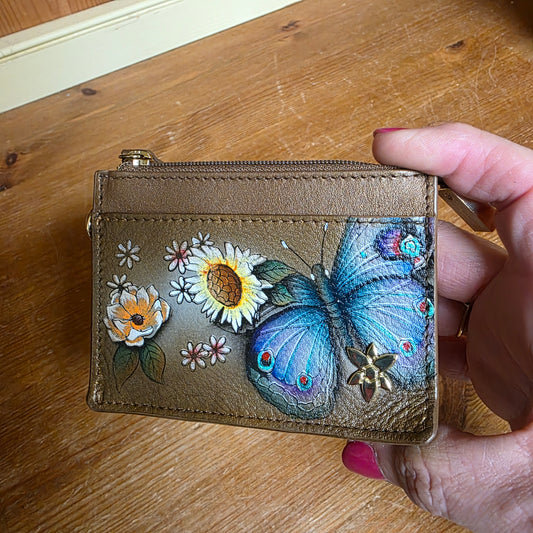 Anuschka ~ Card Case / zip RFID bronze