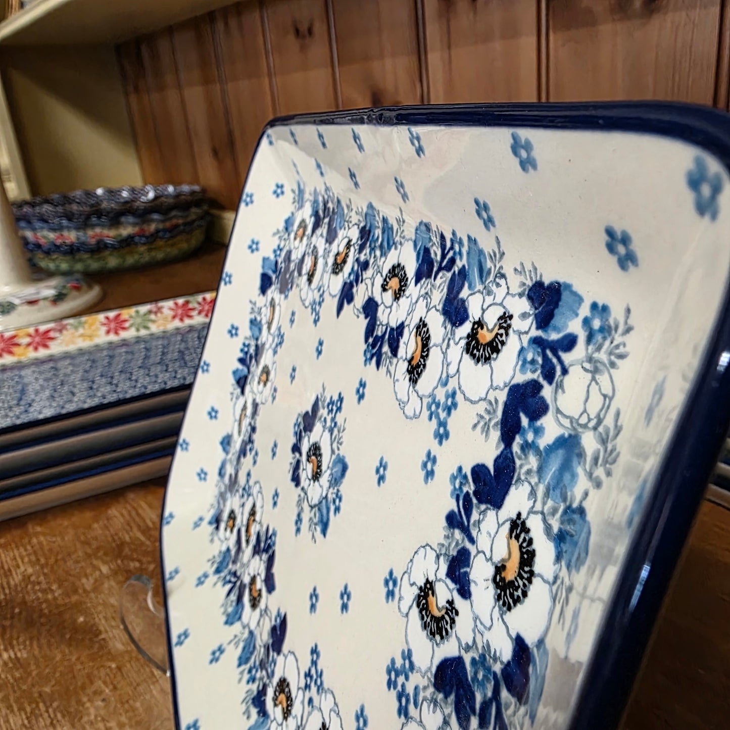 Platter Rectangular 9.5" x7"  111-2222X  Snow Poppy pf0526