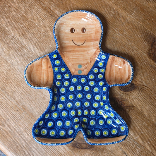 Gingerbread boy Plate 9"x7"