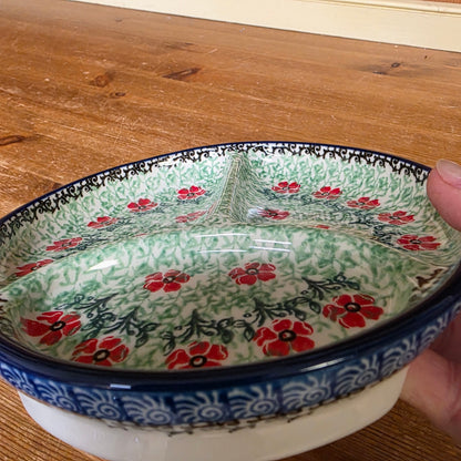 Divided Dish ~ 6.7" Round    D29-1916X  Maraschino pf0526