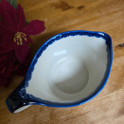 Gravy Dish loop handle Poinsettia cardinal 710