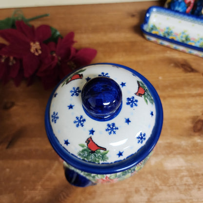 Jar 1 Liter 7" H, poinsettia cardinal 710