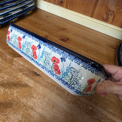 Baker Long Loaf 12" x 4.5" x 3.5"deep  784-2901X  Red Poppy Garden pf0526