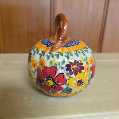 Pumpkin 4" Brown Stem / Blue & Orange Ring on top