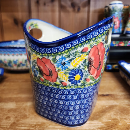 Basket ART2 / 188 Red Poppy  Utensil Holder / trash can