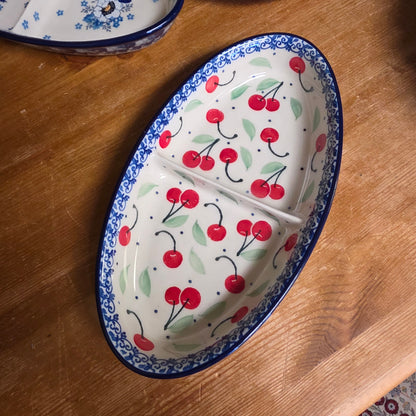 Divided Dish Oval   Small 395-2715X  Cherry Pie pf0526