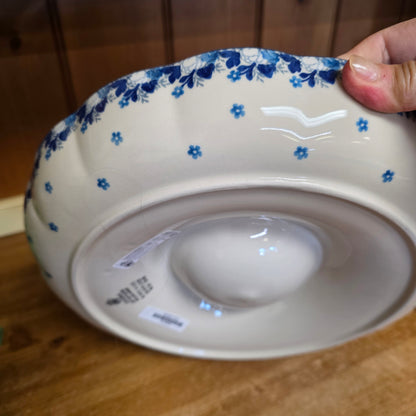 Bowl   Fluted Vegetable 12" x 2" Chip & Dip A23-2222X  Snow Poppy pf0526