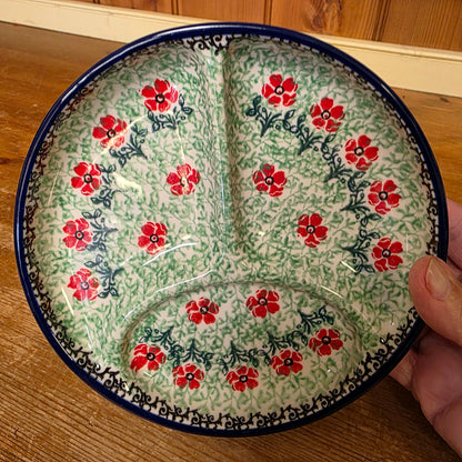 Divided Dish ~ 6.7" Round    D29-1916X  Maraschino pf0526