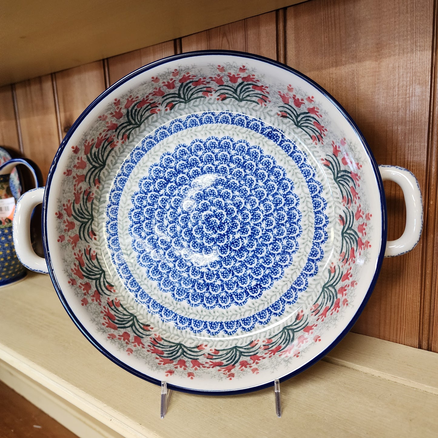 Baker   Round w/ Handles   10"   1437X ~ Crimson Bells