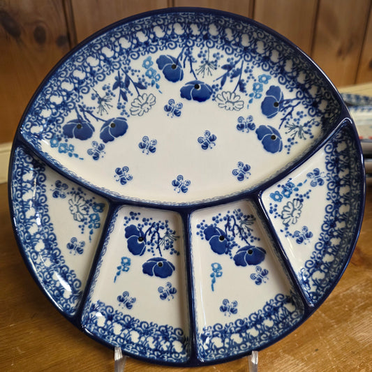 Plate ~ Divided Dish   8.75"  499-2902X  Evening Poppy  small round