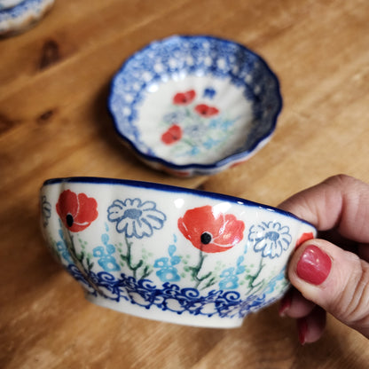 Bowl ~ Scalloped ~ 4.5" 2901X ~ Red Poppy Garden