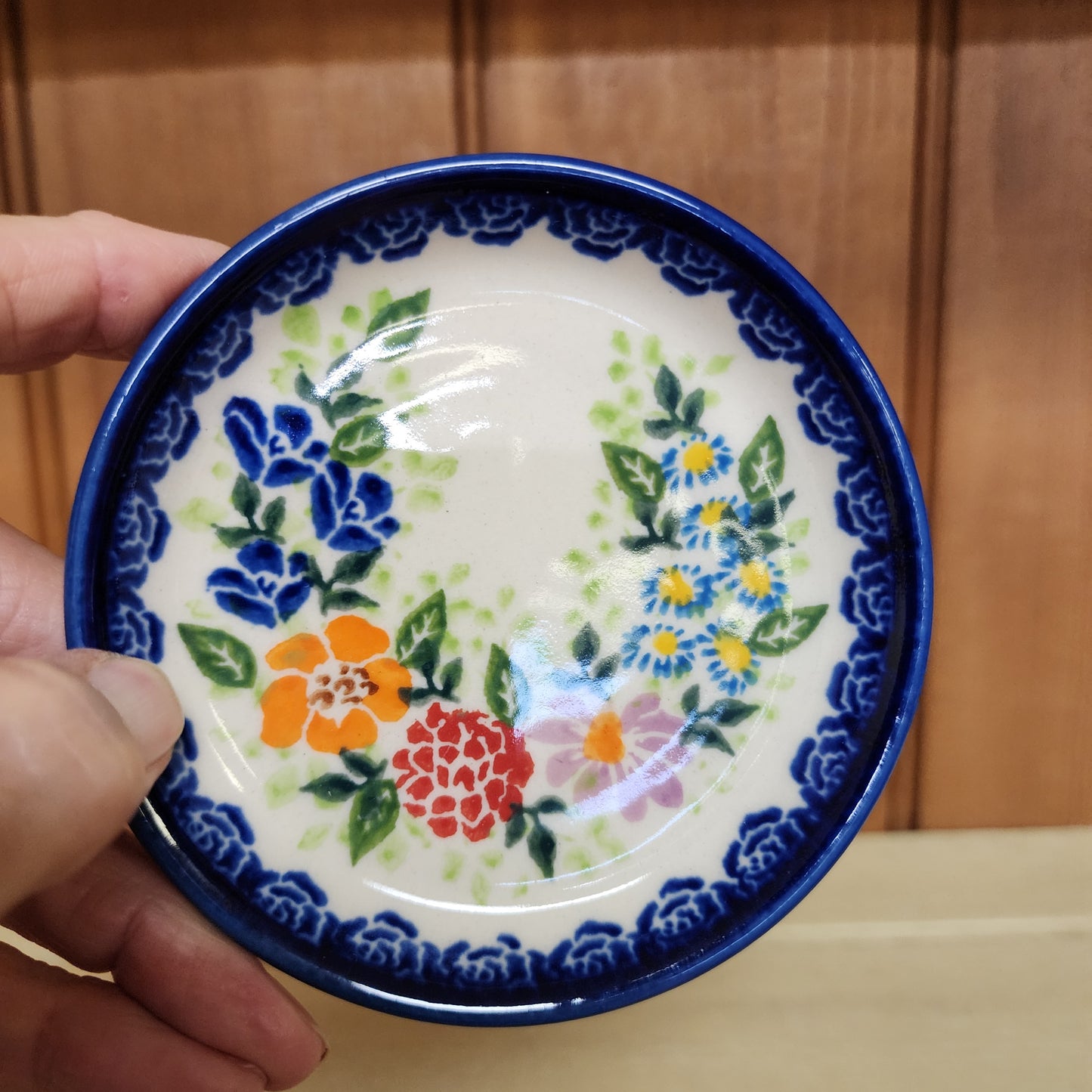 Coaster 4" ~ lip ~ little flowers