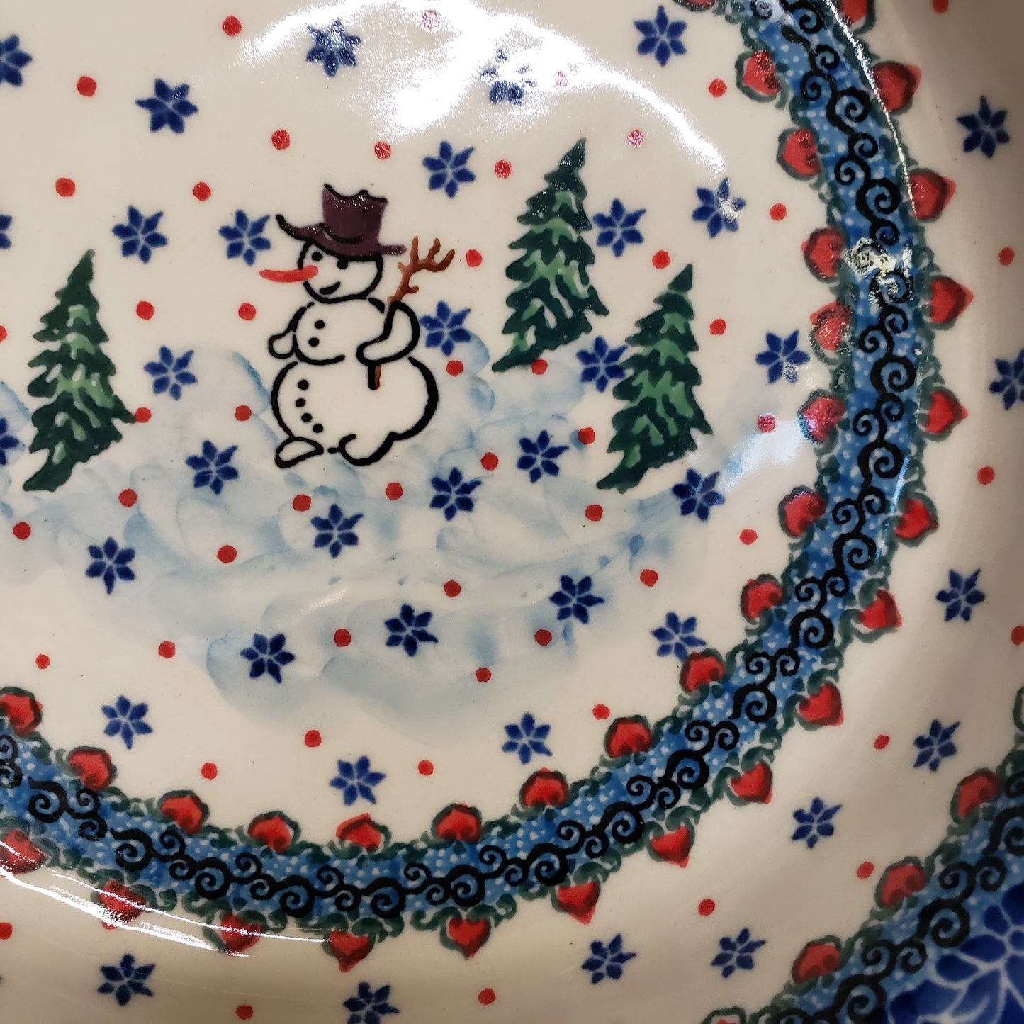 Baker ~ Round w/ Handles ~ 8" 419-U4661  Snowman  ~ T. Liana