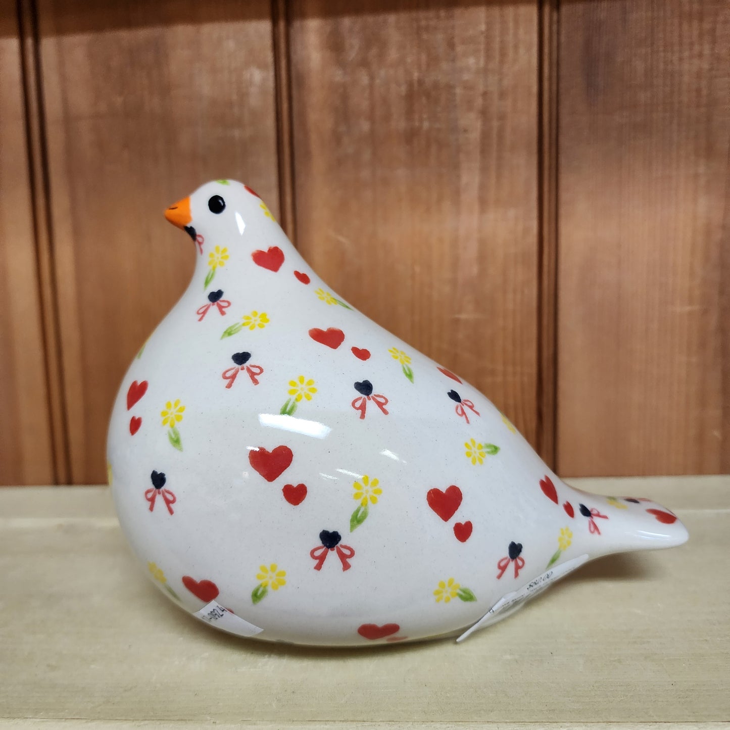 Dove bank figurine ~ Hearts and Bows