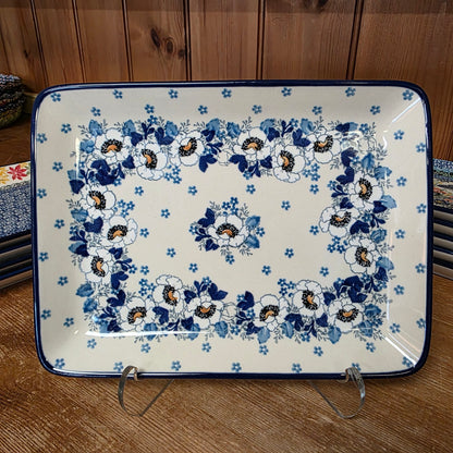 Platter Rectangular 9.5" x7"  111-2222X  Snow Poppy pf0526