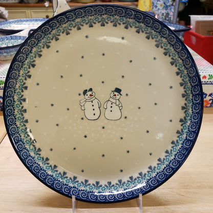 Plate ~ Rimmed ~ 9" 302-2793X  ~ Frost & Flurry Snowman