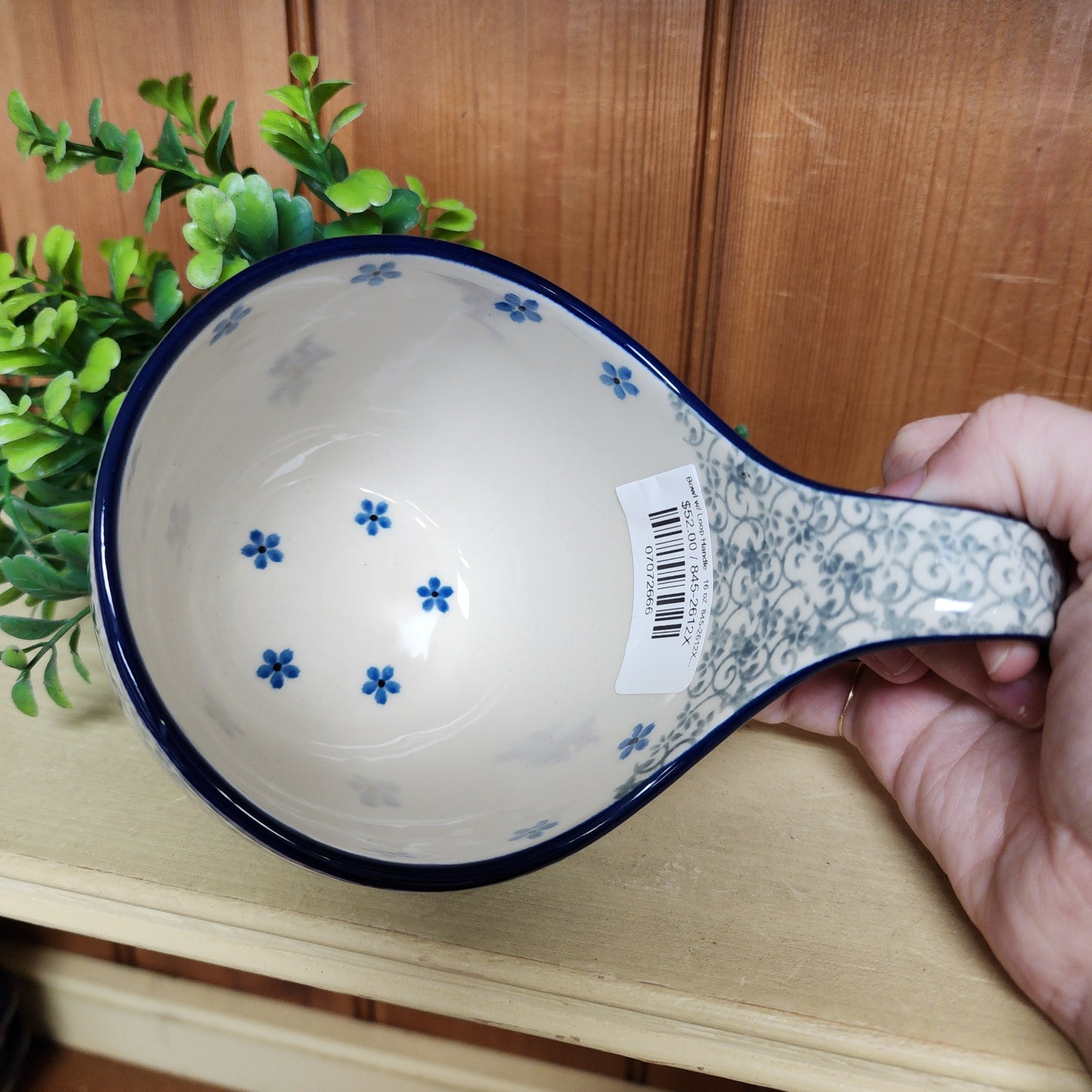 Bowl w/ Loop Handle   16 oz  845-2612X  Periwinkle pf0526