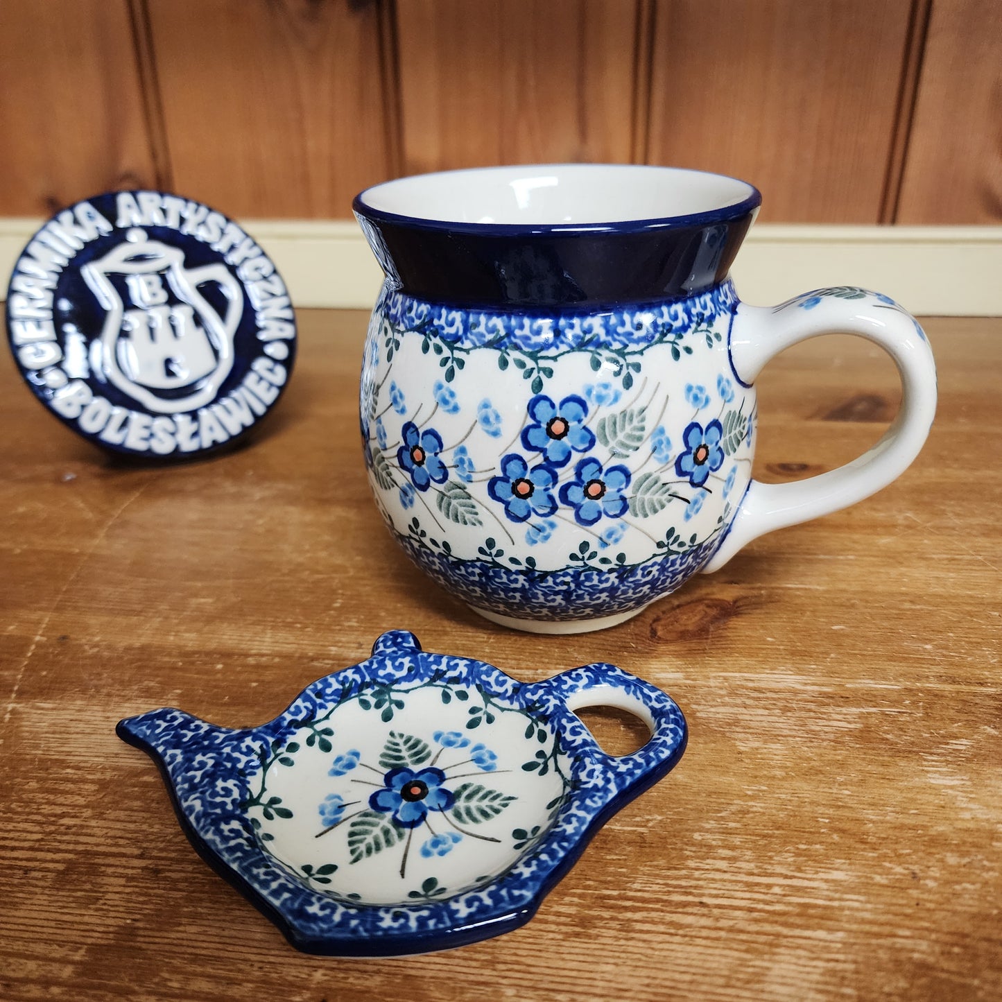 2 pc / 16 oz. Bubble Mug & Tea Bag Holder 2272X Parisian Posies