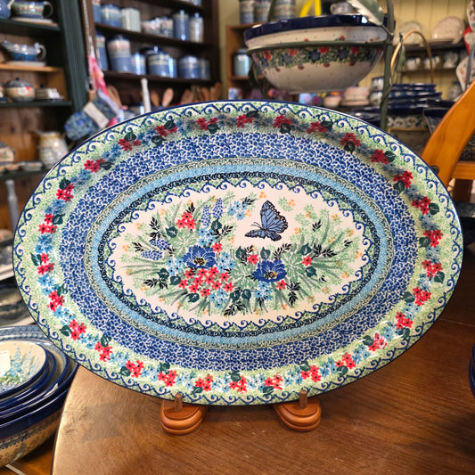 Platter   Oval   10' X 14.5" 614-U4600  U4 pf0526  (includes FREE wooden display stand)