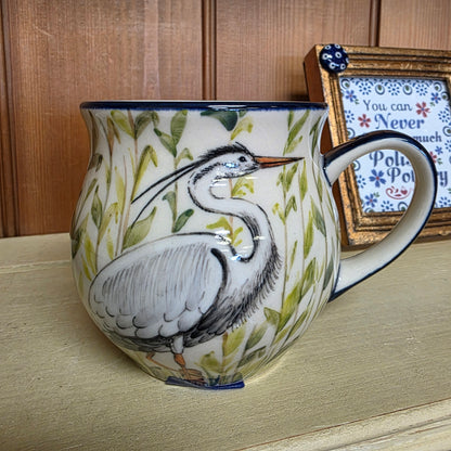 Mug LE Heron / florals 12 oz Moja pink