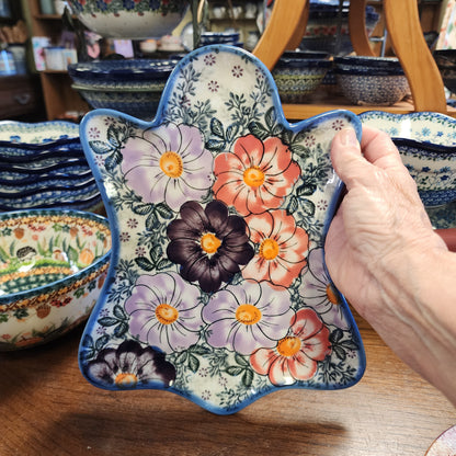 Ghost Platter Pink/Purple large flowers (11"x9")