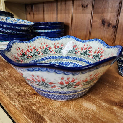 Bowl   Wavy Edge   Large  12" 693-1437X  Crimson Bells pf0526
