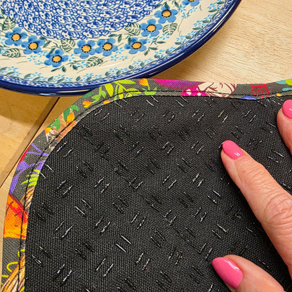 Cozy for Plate Mushroom / black print