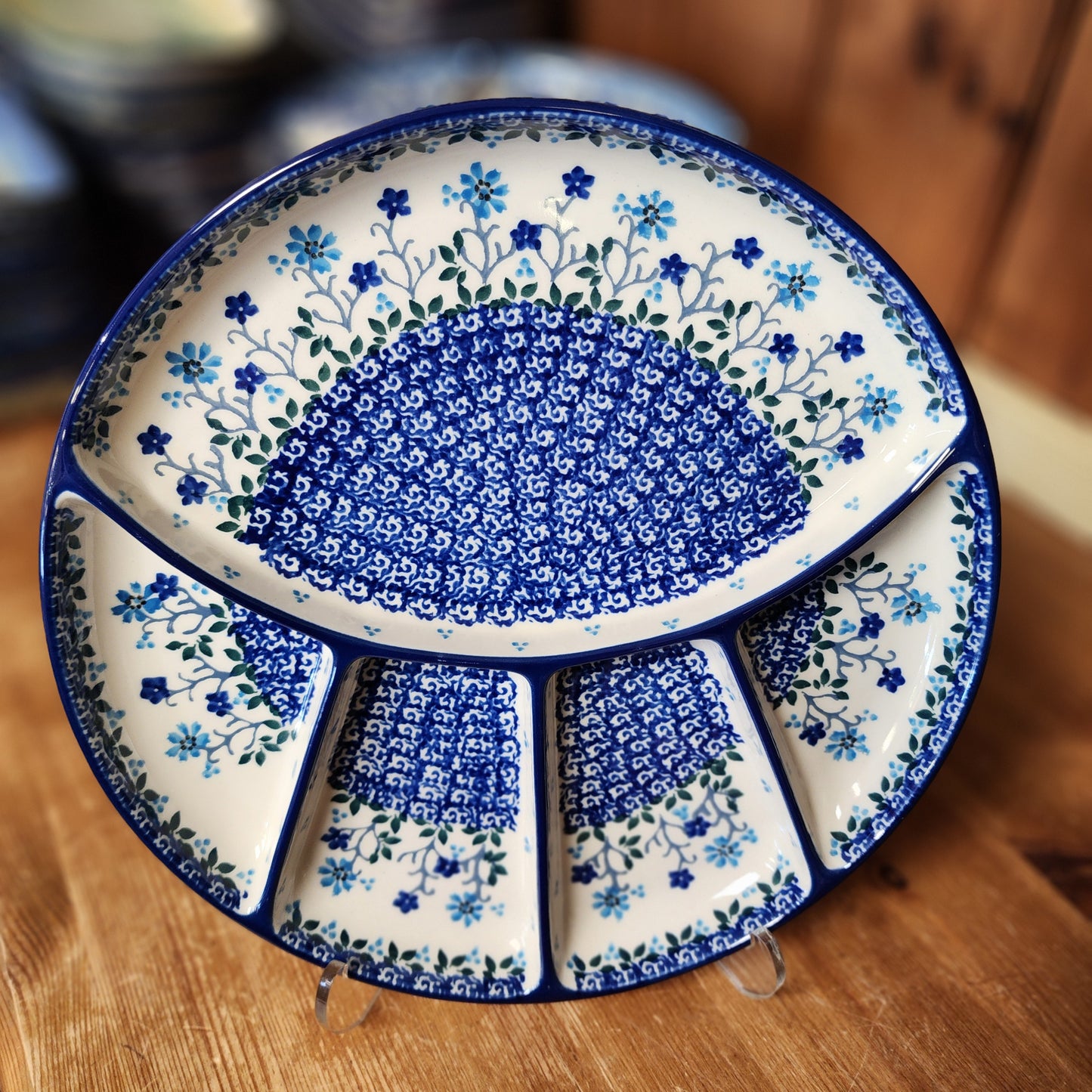 Plate ~ Divided Dish   10"  498-2785X  Georgia Blue pf0526