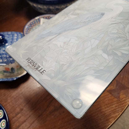 Cutting Board: Blue Heron 8x11 inch  Tempered Glass