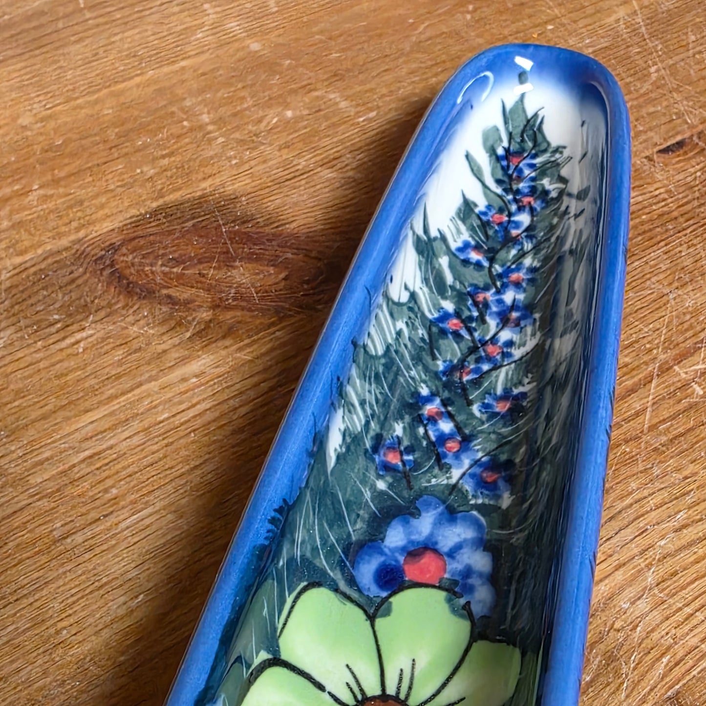 Olive Dish (13")  RBG bold flowers 127