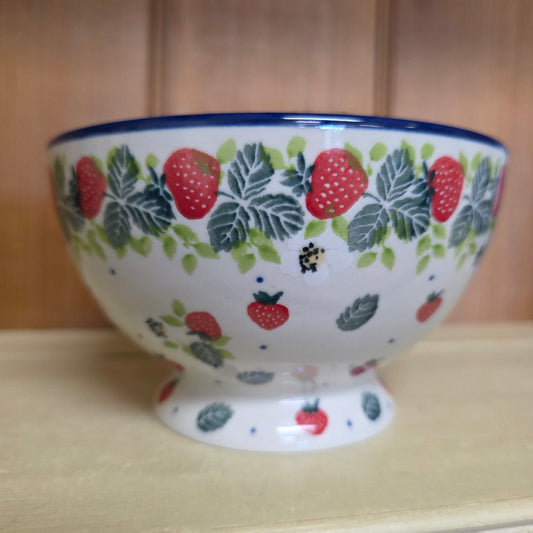Bowl w/Pedestal   5.25"W  206-2709X  Strawberry Field pf0526