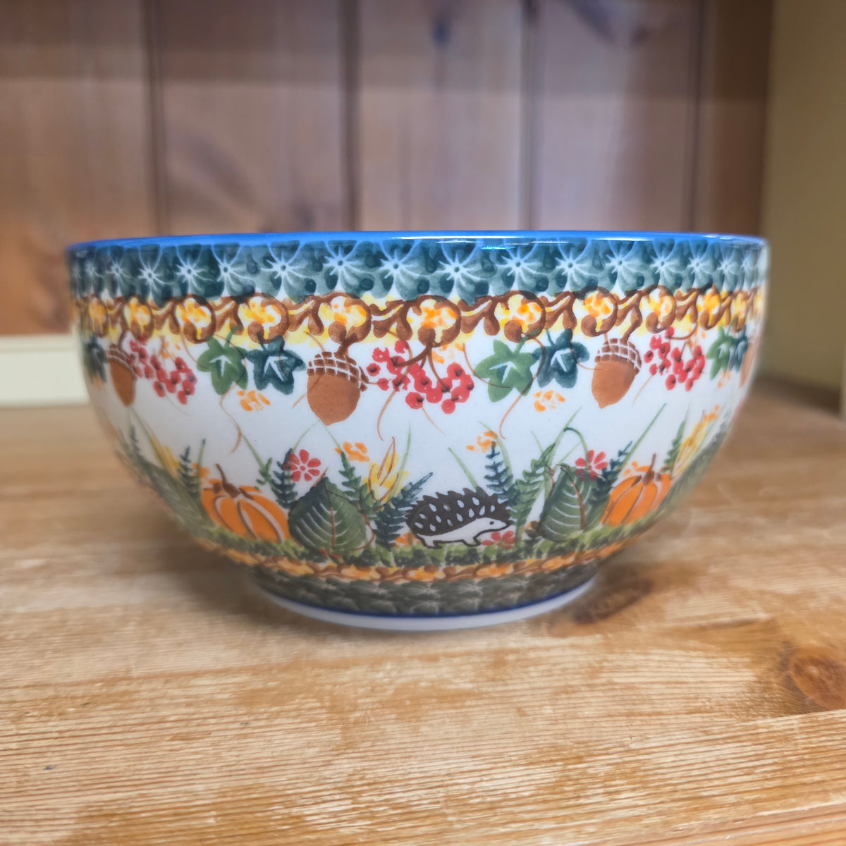 Bowl ~7.5" Hedgehog mushroom pumpkin 1046 7.5"x3.5 / 7 cup