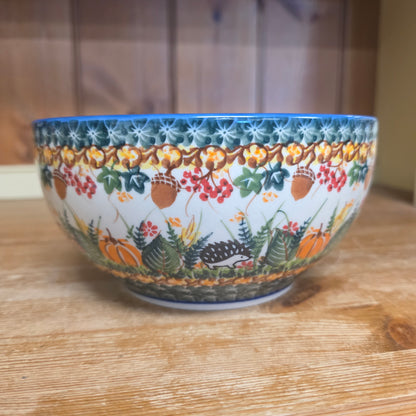 Bowl ~7.5" Hedgehog mushroom pumpkin 1046 7.5"x3.5 / 7 cup