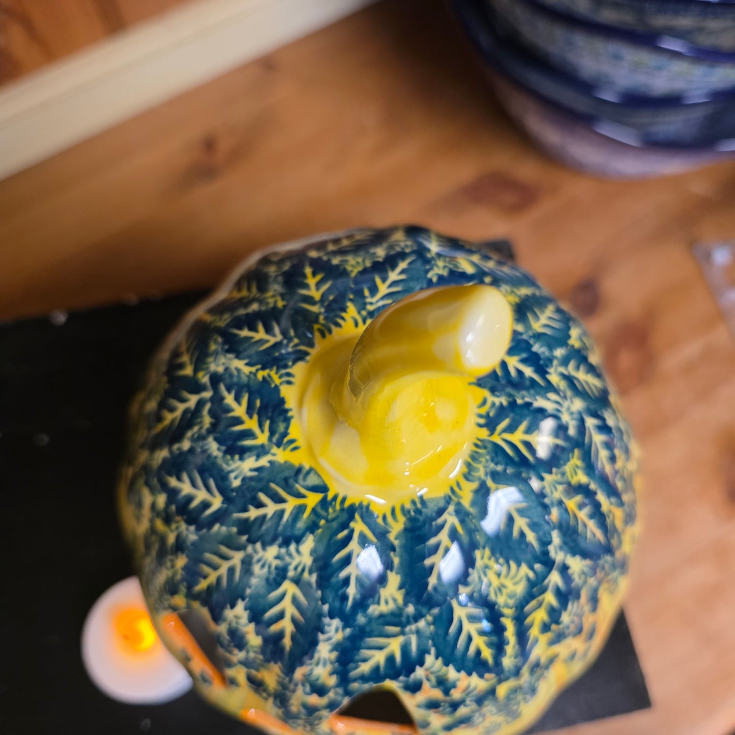 Jack o Lantern ~ Autumn 7" Luminary yellow/green