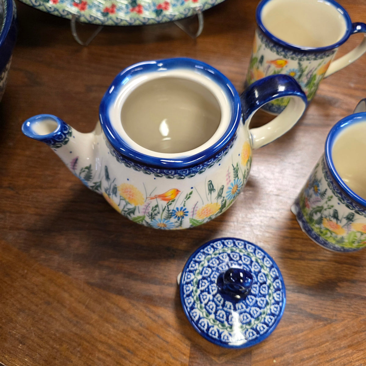 3 pc Teapot and 2 cups / Dandy 1125 bird